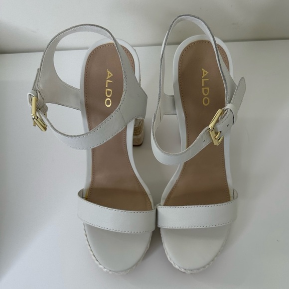 Aldo huglag white sandals heels size 8.5 - Picture 8 of 16